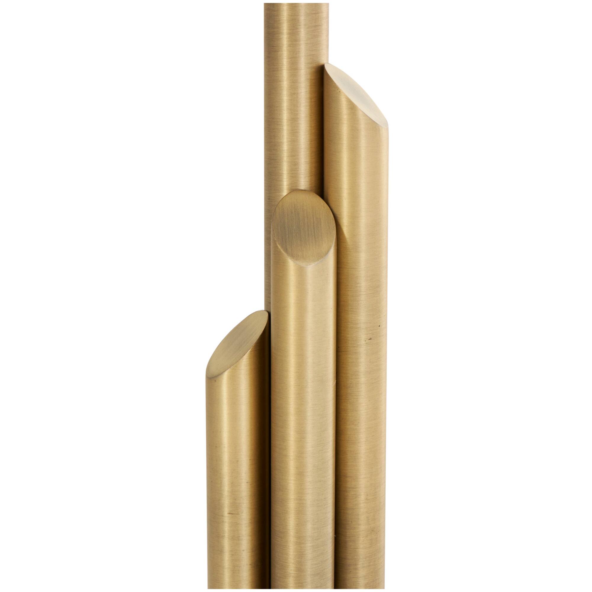 2ft. Gold Metal Abstract Tiered Pillar Accent Lamp with Glass Base